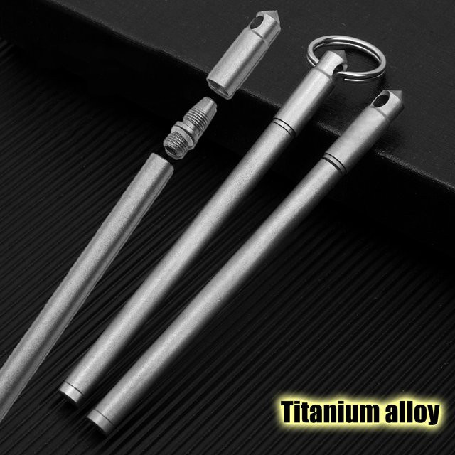 Taktischer Mini Kugelschreiber aus Titan-Legierung als EDC Multi-Funktions-Werkzeug zur Selbstverteidigung - Bild 1