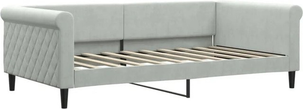vidaXL Tagesbett in Hellgrau mit Samtbezug und Armlehnen, B/T/H: 190 x 100 x 68 cm