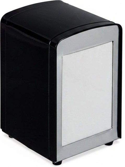 Relaxdays Serviettenspender aus Stahl in Schwarz, rutschfest, B: 15 cm, T: 9,5 cm, H: 11 cm - Bild 1