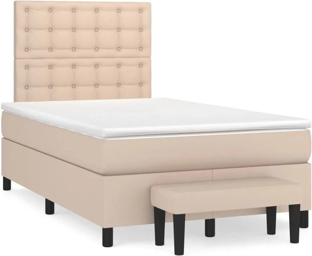 vidaXL Boxspringbett Hybrid mit Taschenfederkern in Braun, B/T/H: 120 x 190 x 30 cm - Bild 1