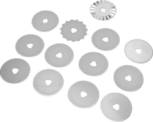 13 Stück Ersatz-Rollschneiderklingen 45mm von Sportssss aus Stahl in Silber für Stoff, Quilten, Nähen und Scrapbooking - Bild 1