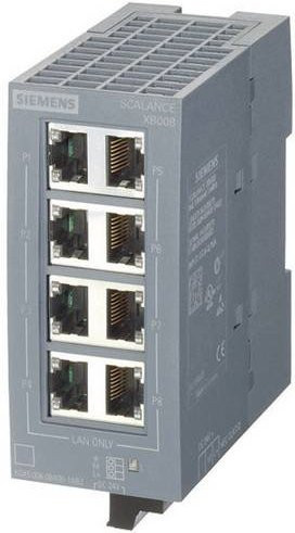 Siemens SCALANCE XB008 Industrial Ethernet Switch unmanaged, 8 Ethernet Ports, 100 Mbit/s, Grau - Bild 1