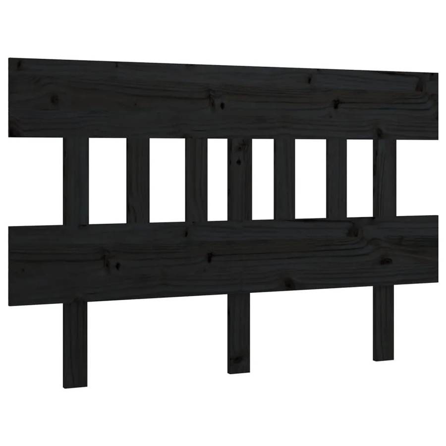 vidaXL Kopfteil aus Massivholz Kiefer in Schwarz, B: 183,5 cm, T: 3 cm, H: 81 cm - Bild 2