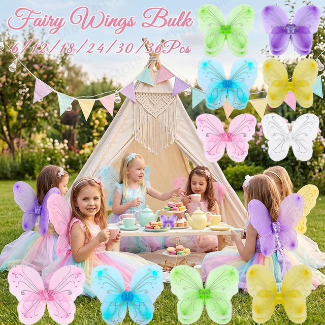 XMSJ Feenflügel Schmetterlingsflügel, Kostüm, 6–36 Stück, Bunt / Mehrfarbig - Bild 1
