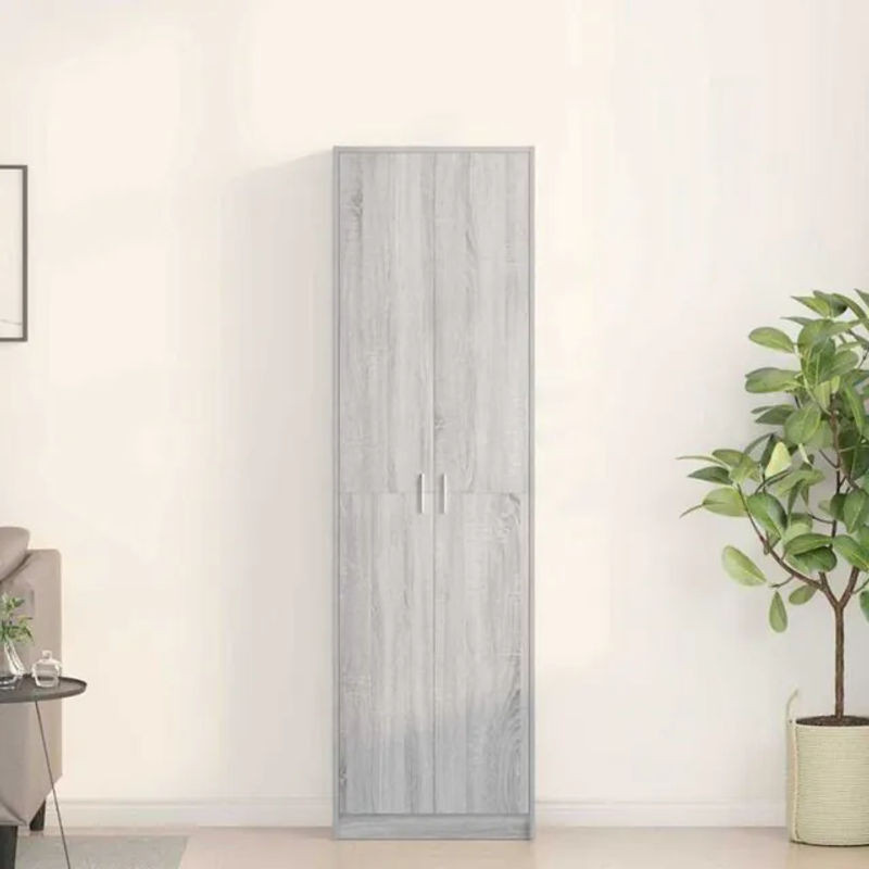 Vidaxl Kleiderschrank Sonoma Grau aus Holzwerkstoff mit Drehtüren, B/T/H: 55 x 25 x 189 cm - Bild 1