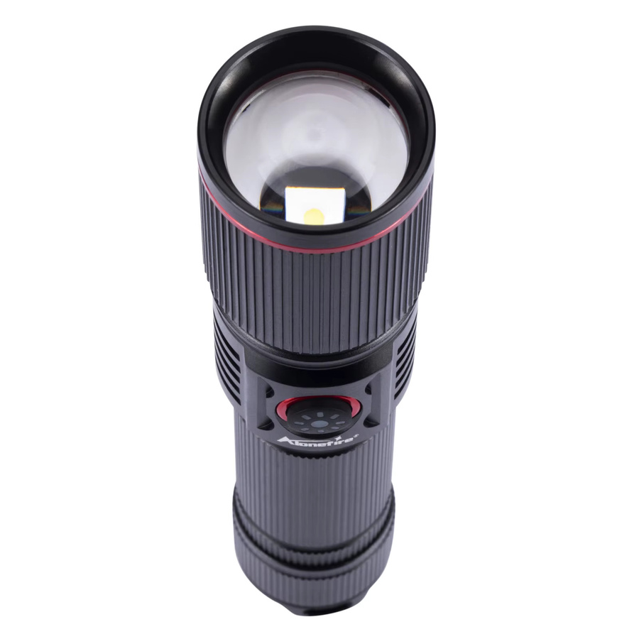 Alonefire 20W Zoom Rundstrahl-LED-Taschenlampe, USB-aufladbare Hochleistungs-Taschenlampe in Schwarz - Bild 5
