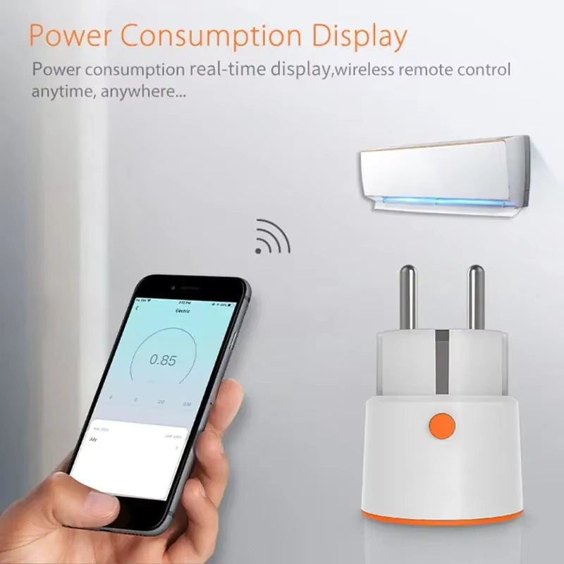 Tuya Zigbee Smart Power Stecker 16A EU Steckdose mit Energieüberwachung und Timer in Weiß, kompatibel mit Alexa und Google Home - Bild 3