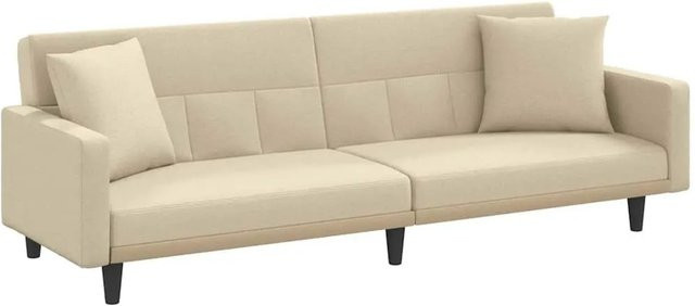 vidaXL Schlafsofa Click-Clack mit Kissen in Creme, Stoffbezug, B/T/H: 220 x 89 x 70 cm - Bild 1