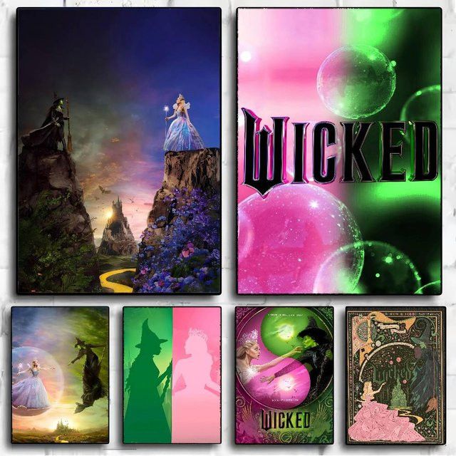 Wicked Movie Anime Poster Wandkunst aus weißem Kraftpapier - Bild 1
