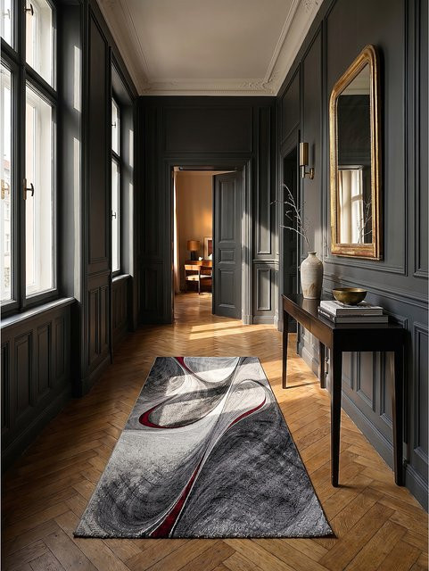 BIENO Kadima Design Läufer aus Polypropylen in Rot und Grau, B/T: 80 x 150 cm - Bild 1