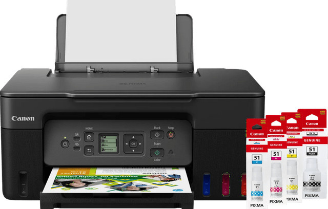 Canon PIXMA G3570 Inkjet-Multifunktionsdrucker mit Wi-Fi, Drucken, Scannen und Kopieren inklusive einem Satz Reservetinte in Schwarz - Bild 1