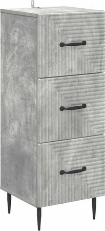 vidaXL Schubladenschrank in Betongrau im Vintage-Stil aus Holzwerkstoff, B/T/H: 33 x 34,5 x 89,5 cm