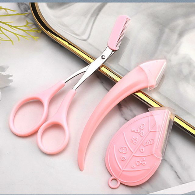 3-teiliges Augenbrauenrasierer-Set mit Schere und Kamm, Damen - Bild 1