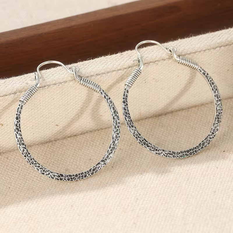 YoYo Ohrringe, versilbertes Metall, Vintage, Damen - Bild 2