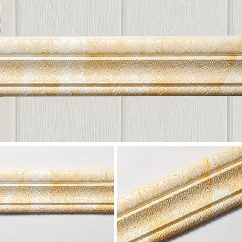 SZ-Damai 2er-Set selbstklebende flexible 3D Wandleisten aus Kunststoff in Beige - Bild 1