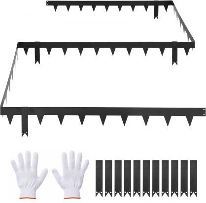 VEVOR Rasenkante aus verzinktem Stahl, 10er-Pack, Schwarz, Beeteinfassung und Mähkante mit 11 Befestigungsclips, B: 101,6 cm, H: 11,43 cm - Bild 1
