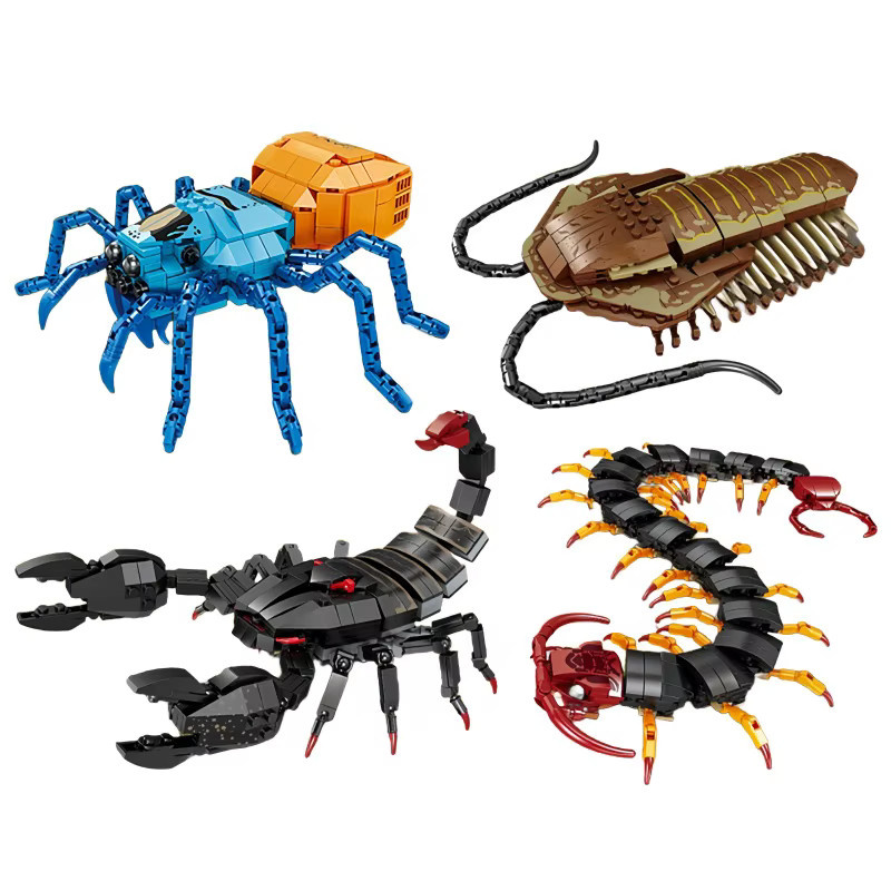 KNEW BUILT Mini Bricks Baubaustein Set Insekten Modell Trilobit Spinne Hundertfüßer Skorpion aus Kunststoff - Bild 3