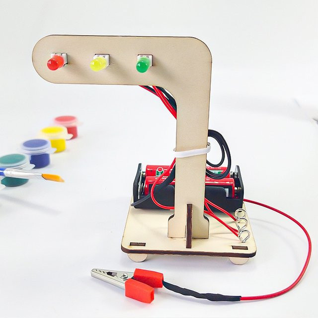 Meade DIY-Verkehrslichter, Lernspielzeug, Holz, Bunt / Mehrfarbig - Bild 1