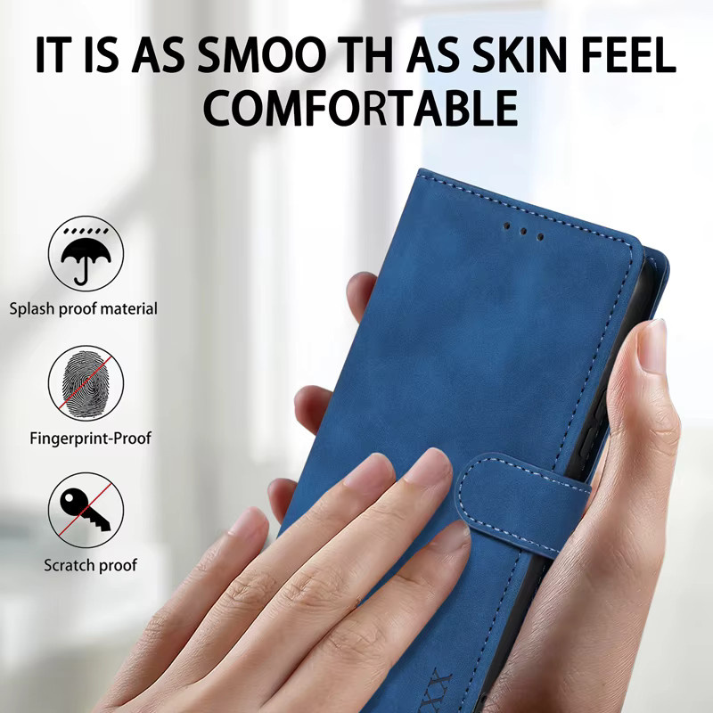 Lederhülle im Brieftaschen-Design mit Kartenfach und Magnetverschluss für Xiaomi in Blau - Bild 4