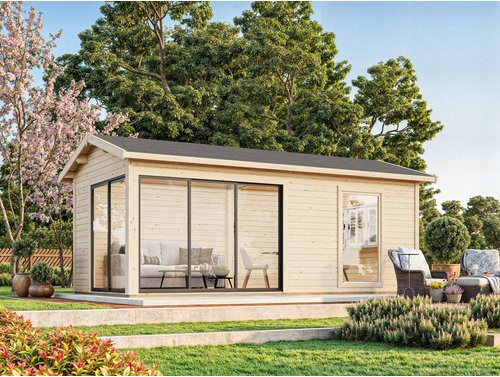 Gartenhaus PALMAKO Amanda aus Fichte, unbehandelt, braun, B/T/H: 639 x 340 x 280 cm - Bild 1