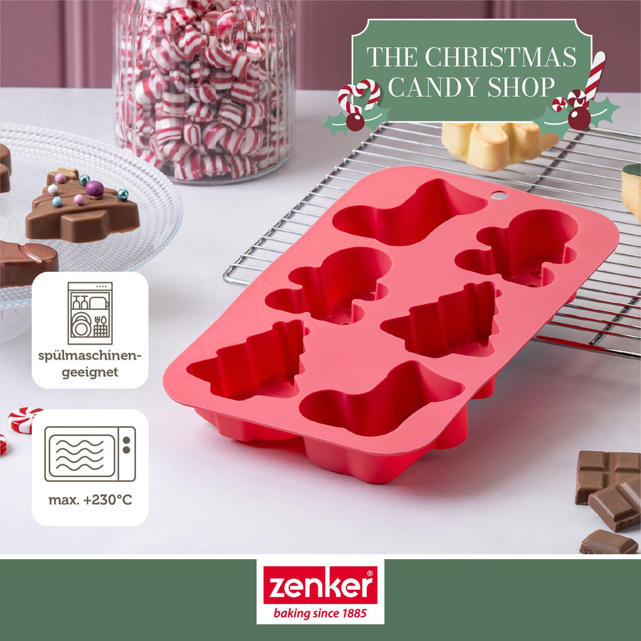 Zenker Minikuchenform The Christmas Candy Shop Muffin-Tray, Rot, Silikon - Bild 3