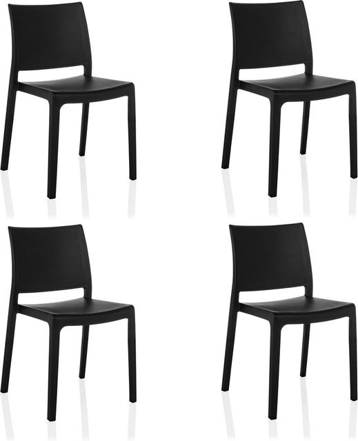 hjh LIVING Outdoor Stuhl T37 V 4 aus UV-beständigem Kunststoff ohne Armlehnen - Bild 1