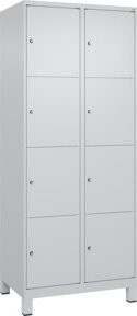 C+P Schließfachschrank Classic PLUS mit 2 Abteilen und Füßen, Farbe Lichtgrau, B/T/H: 80 x 50 x 195 cm - Bild 1