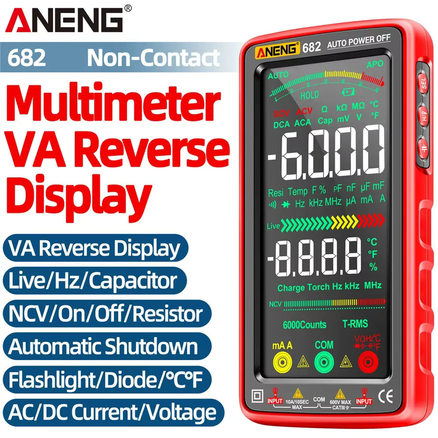Aneng 682 Pro Multimeter mit Reverse Display und wiederaufladbarem Akku als elektrisches Messwerkzeug - Bild 4