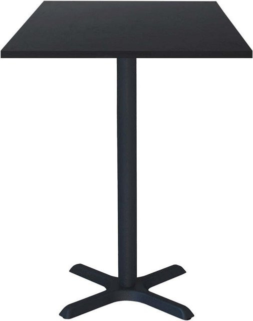 RestooTab Stehtisch Dina quadratisch in Schwarz mit Holzdekor, B/T/H: 60 x 60 x 112 cm - Bild 1
