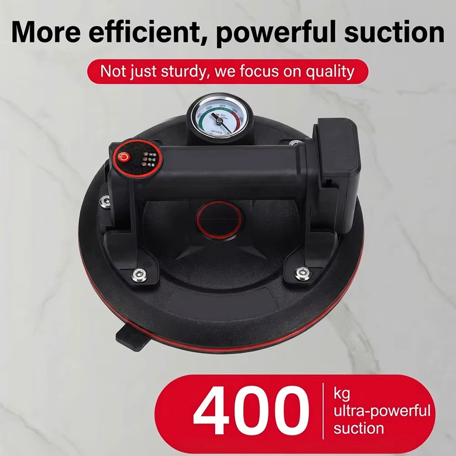 Podofo Lithium-Elektro-Vakuumsaugnapf 8 Zoll, Hochleistungs-Vakuumheber mit Akku und Ladegerät für Granit-Handhabung, Schwarz - Bild 2