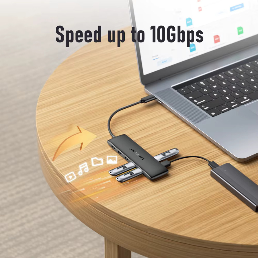 Lemorele 10-in-1 USB-C Dockingstation mit 4K HDMI, 10 Gbit/s USB 3.0 und PD 100W für Laptop und MacBook - Bild 3
