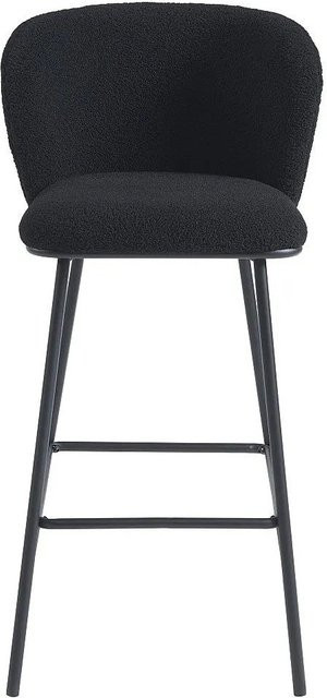 Barhocker Senorase Vente-unique Schwarz mit Frottee-Stoff und Metallgestell - Bild 1