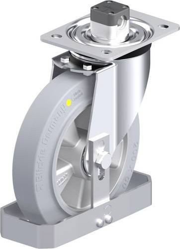 Blickle L-ALEV 200K-CS11-SG-AS-FS Stahlblech-Lenkrolle in Grau mit 200 mm Rad-Durchmesser und 400 kg Tragfähigkeit - Bild 1