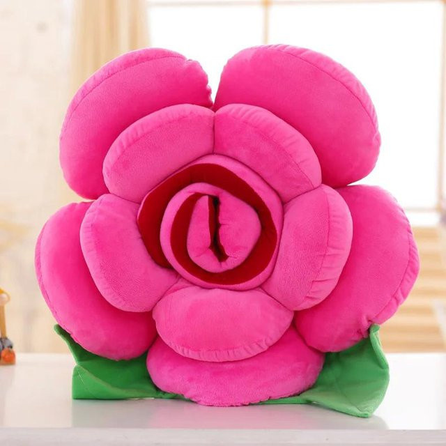 Rosa Rosenform Kissen aus Plüsch für Heimdeko und Hochzeiten, Durchmesser: 30 cm - Bild 1