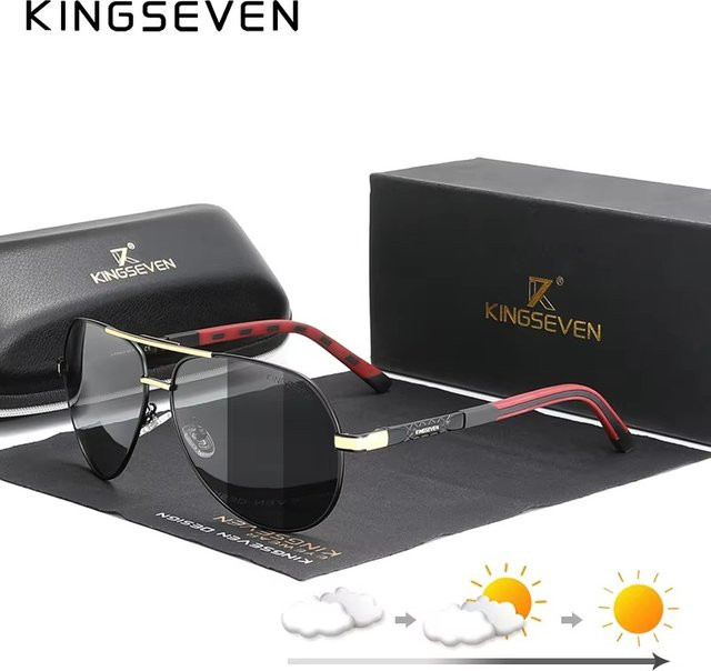 KINGSEVEN Sonnenbrille Aviator, Metall, polarisiert, Herren - Bild 1
