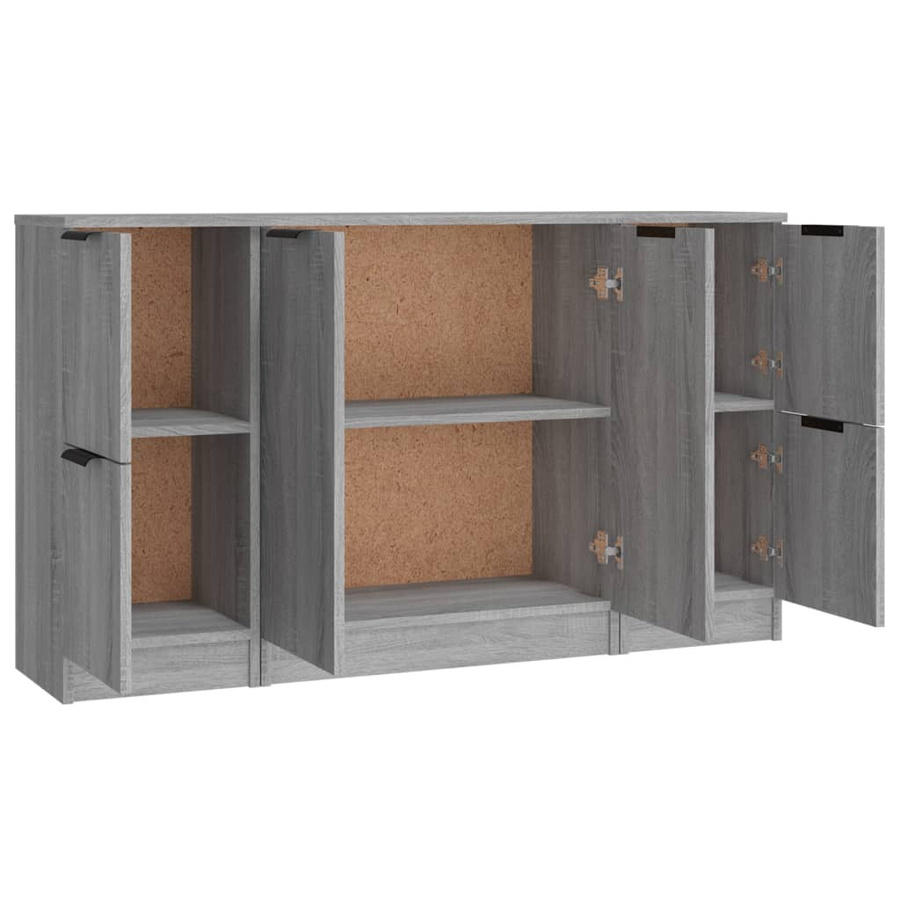 vidaXL Sideboard Set 3 Stück Grau Sonoma Holzwerkstoff B/T/H: 70 x 30 x 70 cm - Bild 2