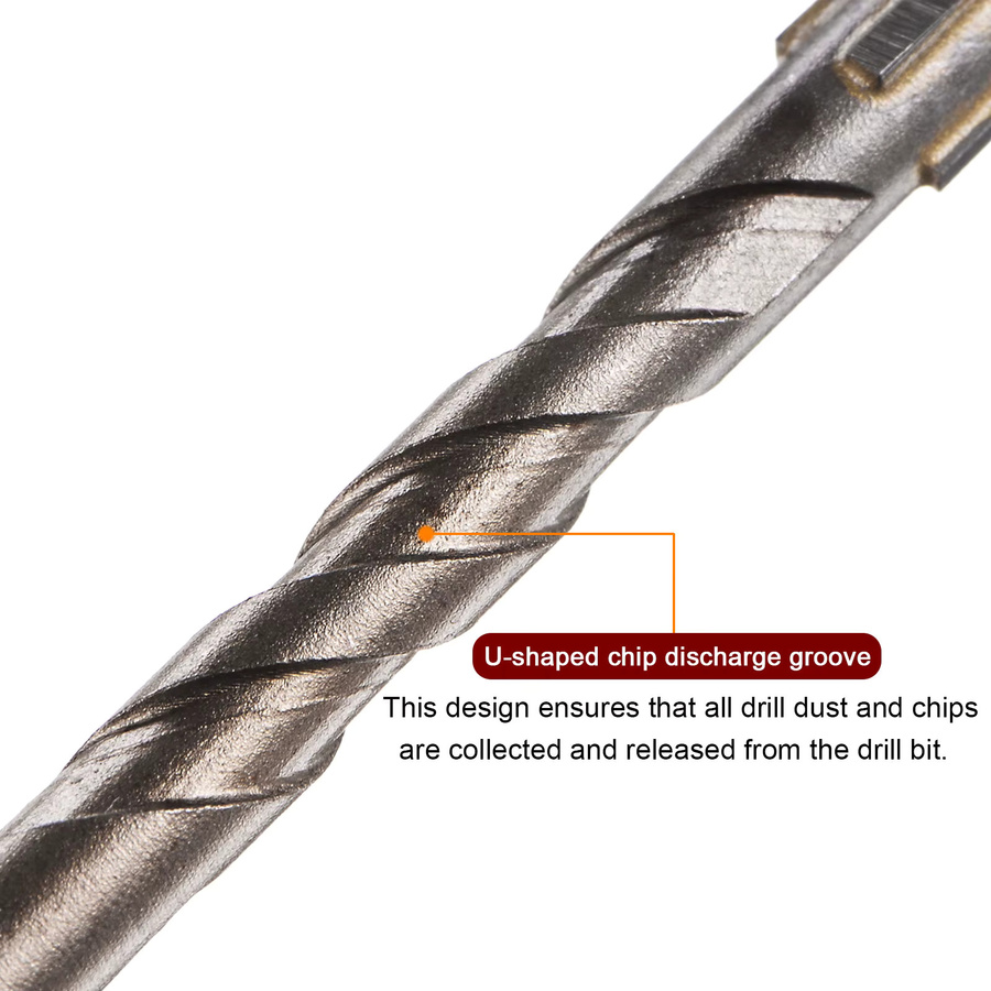 UXCELL Mauerwerkbohrer Set aus Titan, 10 Stück, Farbe Silber, Durchmesser: 3 mm, 4 mm, 5 mm, 6 mm, 7 mm, 8 mm, mit Sechskantschaft für Beton - Bild 2