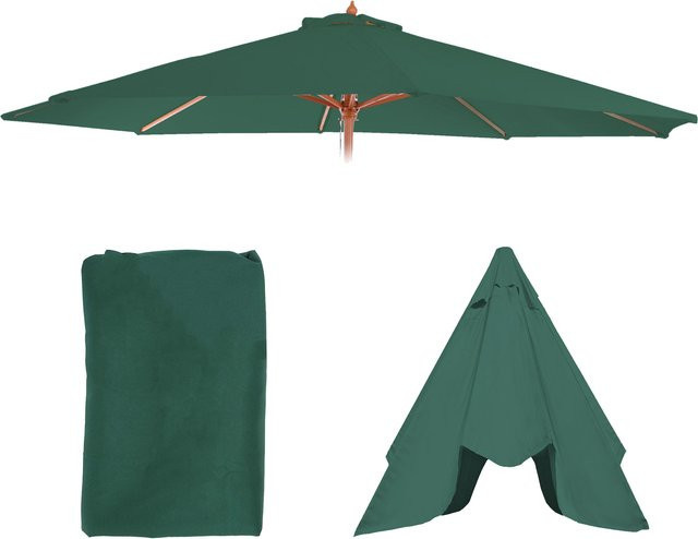 MCW Ersatzbezug für Sonnenschirm Lissabon aus Polyester, Durchmesser: 3,5 m, Grün - Bild 1
