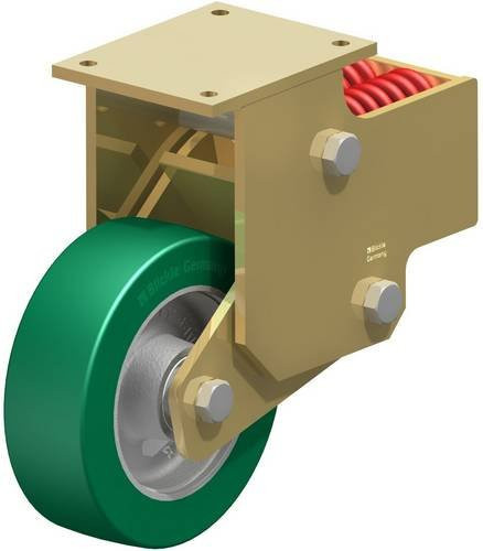 Blickle BSFN-GST 252K Bockrolle gefedert in Silber und Grün mit 250 mm Rad-Durchmesser und 1400 kg Tragfähigkeit - Bild 1
