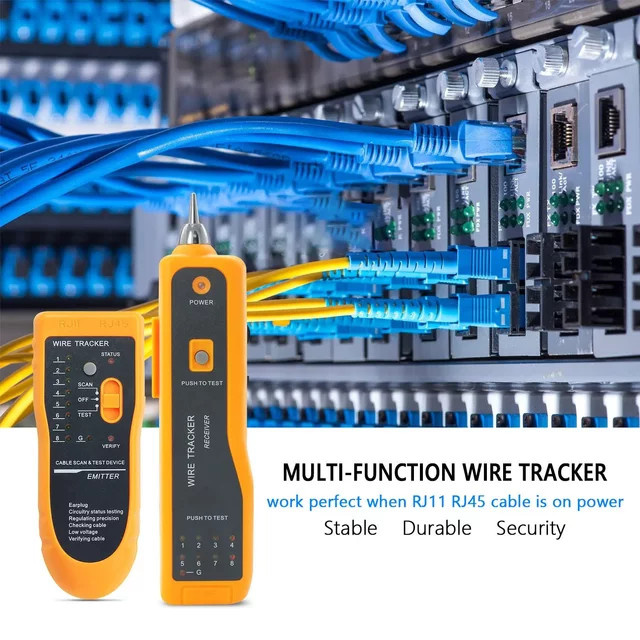 Mythtiger LAN-Netzwerkkabeltester für Cat5 Cat6 RJ45 UTP STP in Gelb - Bild 1