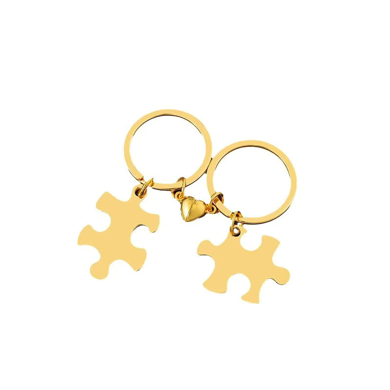 SAISLERWELL Schlüsselanhänger Edelstahl, Puzzle-Anhänger, Unisex - Bild 2