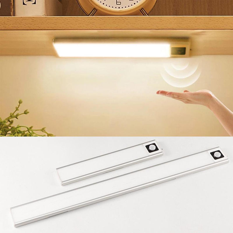 Rybakov Home Lighting USB-LED-Schrankleuchte aus Aluminium mit PIR-Bewegungssensor, silberfarben, wiederaufladbar - Bild 3