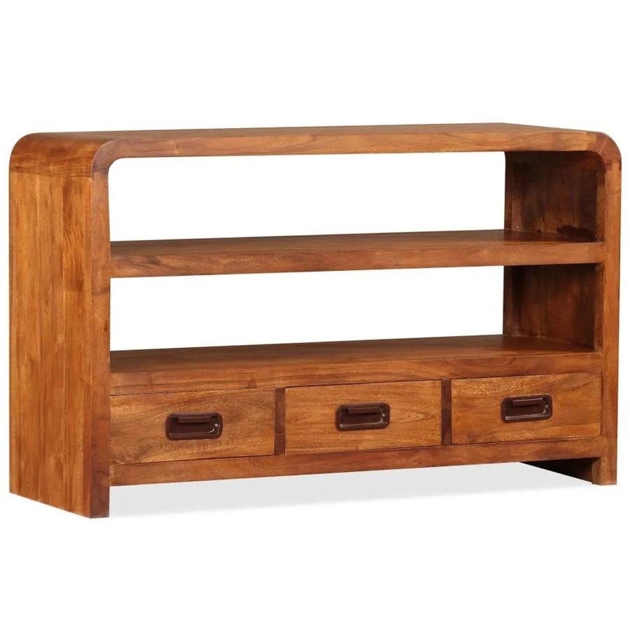 vidaXL TV-Schrank aus Massivholz Akazie in Braun, Rustikaler Wohnzimmerschrank, B/T/H: 90 x 30 x 55 cm - Bild 2