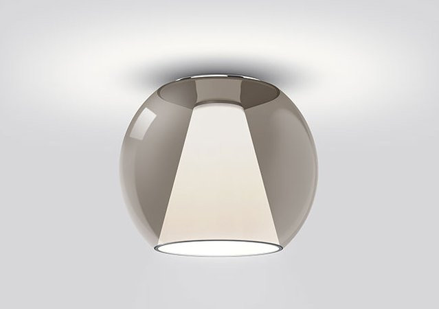 Serien Lighting Draft Ceiling XS LED-Deckenleuchte aus Glas und Aluminium in Braun, dimmbar, Warmweiß 3000K - Bild 1