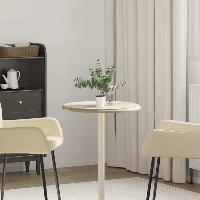 vidaXL Tischplatte in Creme mit Marmor-Optik Durchmesser: 50 cm, Höhe: 2,5 cm - Bild 1