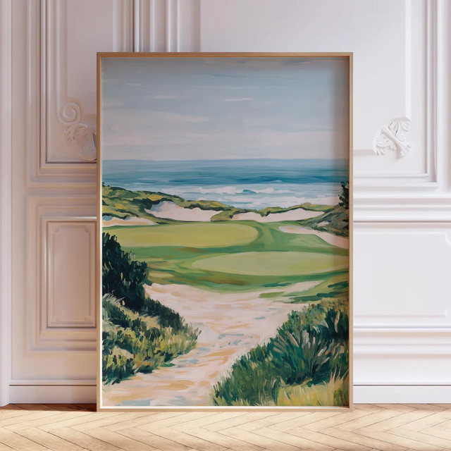 Aquarell Golf Co. Golf-Landschaftsposter als Kunstdruck in Mehrfarben - Bild 1