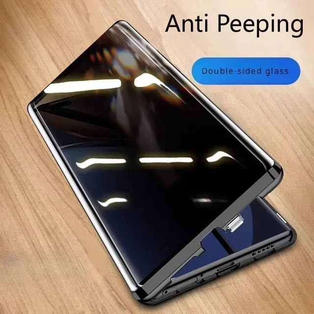 Magnetische Xiaomi Handyhülle mit Anti-Peeping-Effekt aus gehärtetem Glas und Objektivschutz in Grün für 17 Pro Max, 15T, 13T und 14 Ultra - Bild 1