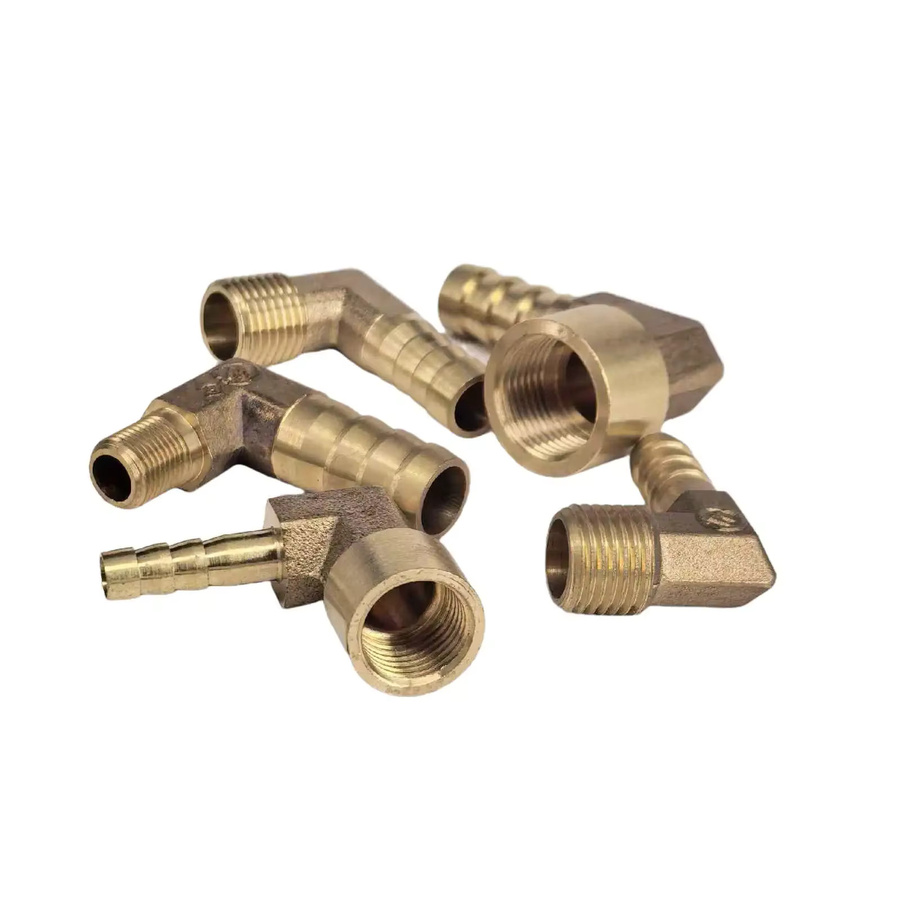 2 Stück Ellenbogen-Passschlauch mit Widerhaken in Gold, Innendurchmesser 3–25 mm, verschiedene Gewindegrößen BSP M6 bis M16 sowie 1/8 bis 3/4 Zoll, männlich/weiblich - Bild 2
