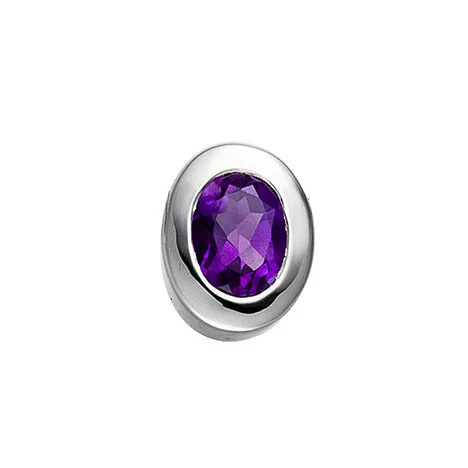 Colfem Anhänger oval, 925 Sterling Silber, rhodiniert, Amethyst, violett, lila - Bild 1