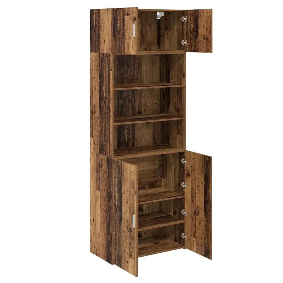 vidaXL Aufbewahrungsschrank Altholz in Braun aus Holzwerkstoff, B/T/H: 80 x 42,5 x 225 cm - Bild 2